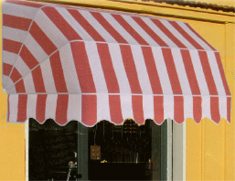 tenda da sole bianco rosso